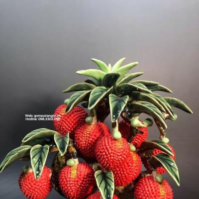 CHẬU SỨ QUẢ VẢI - HÀNG THỦ CÔNG